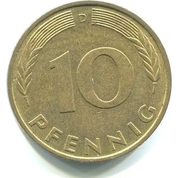 NĚMECKO. 10 Pfennig 1984/D