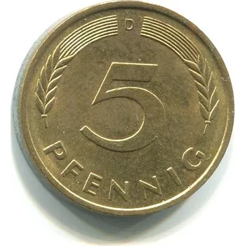 NĚMECKO. 5 Pfennig 1979/D