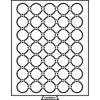 Obal pro sběratelský předmět Leuchtturm Box se 35 poli na kapsle CAPS 29, kouřová barva, se sametově červenou výstelkou