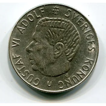 Sběratelství ŠVÉDSKO. 1 krona 1962. Ag.