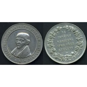 JUNGMANN, Josef. Na památku narození jeho před sto lety. 1873. Cínová medaile.