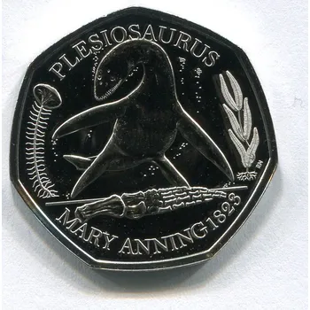 VELKÁ BRITÁNIE. 50 pence 2021. Plesiosaurus.