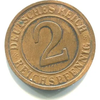 NĚMECKO. 2 Reichspfennig 1936/D.