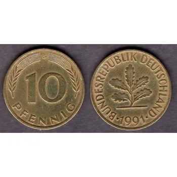 NĚMECKO. 10 pfennig 1991/G.