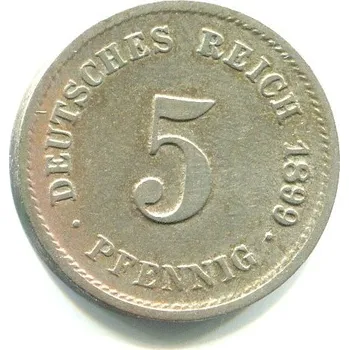 NĚMECKO. 5 Pfennig 1899/G.