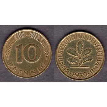 NĚMECKO. 10 pfennig 1979/G.