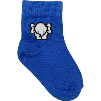 Kojenecké oblečení Dětské ponožky s lycrou modré se slonem, Velikost: 15 - 16 (22 - 24), Barva: Modrá