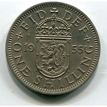 VELKÁ BRITÁNIE. 1 shilling 1955. Skotský znak.