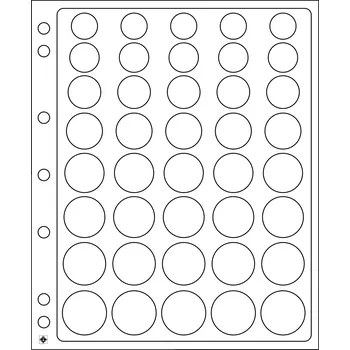 Obal pro sběratelský předmět Leuchtturm Plastové listy ENCAP, průhledné, s poli na 5 sad mincí € v kapslích - 2 kusy v balení