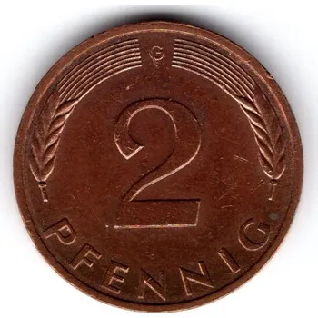 NĚMECKO. 2 Pfennig 1980/G.