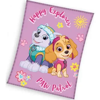 Dětská deka Carbotex Fleecová deka Paw Patrol stěněčí kamarádky 130x170 cm