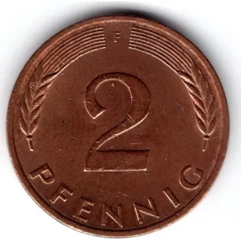 NĚMECKO. 2 Pfennig 1977/F.