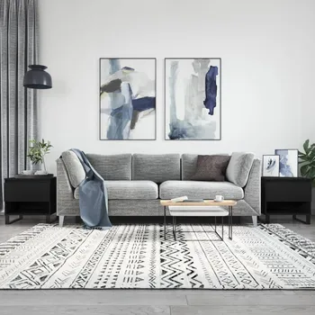 Konferenční stolek Nábytek XL Konferenční stolky 2 ks černé 50 x 46 x 50 cm kompozitní dřevo 830927