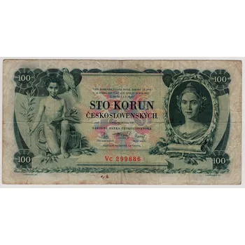 ČESKOSLOVENSKO. 100 korun 1931. Série Vc. Nov. 23c.