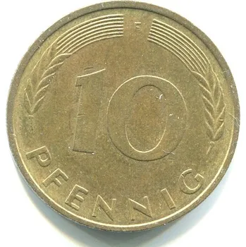 NĚMECKO. 10 Pfennig 1981/F