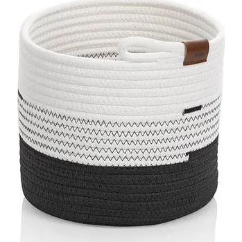 Úložný box KELA Košík Hedda 23 cm směs bavlna/polyester bílo-černá KL-24456