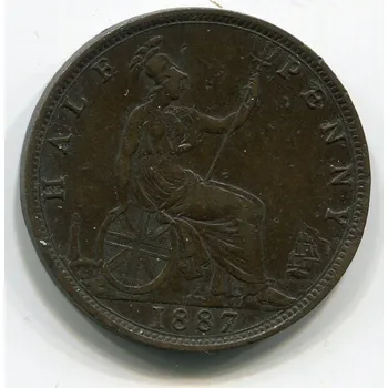 VELKÁ BRITÁNIE. 1/2 penny 1887.