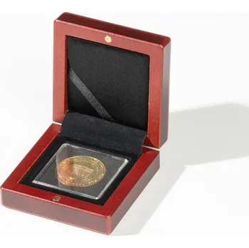 Obal pro sběratelský předmět Leuchtturm Kazeta VOLTERRA, na 1 kapsli QUADRUM, mahagonové dřevo