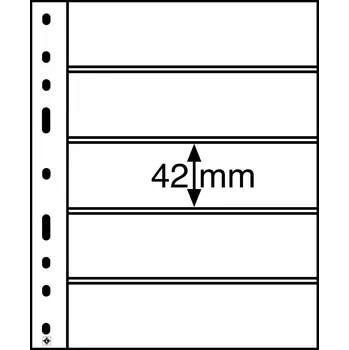 Obal pro sběratelský předmět Leuchtturm Listy OPTIMA, 5iřádkové, průhledné - 10 kusů v balení