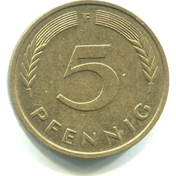 NĚMECKO. 5 Pfennig 1979/F