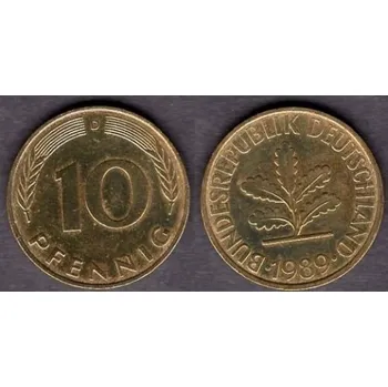 NĚMECKO. 10 pfennig 1989/D.