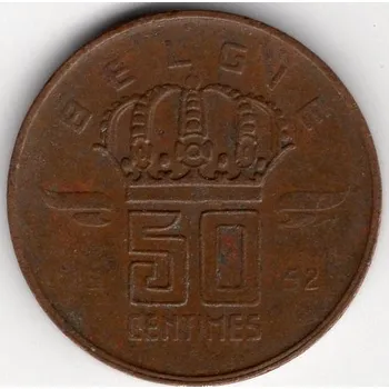BELGIE. 50 centimes 1952. BELGIE.
