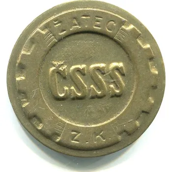 ŽATEC. ČSSD / Z. K. Plechový žeton kulatý.