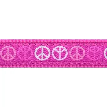 Vodítko pro psa Vodítko Red Dingo přepínací 15 mm x 2 m - Peace TmavěRůžová