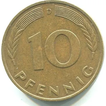 NĚMECKO. 10 pfennig 1977/D