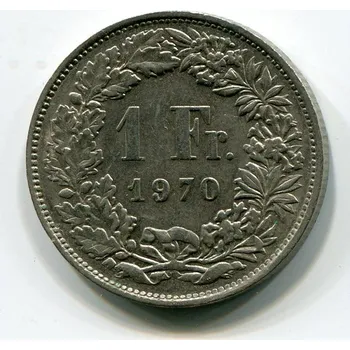 ŠVÝCARSKO. 1 franken 1970.