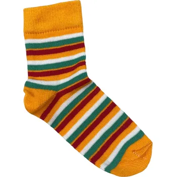 Dětské ponožky s lycrou oranžové s barevnými proužky, Velikost: 19 - 20 (29 - 30), Barva: Oranžová