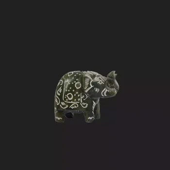 Soška z mramoru Indický slon - zelený, Sittar.cz malý