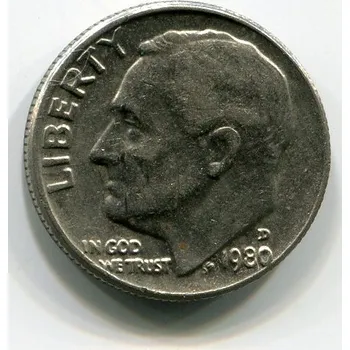 USA. 1 dime 1980/D.