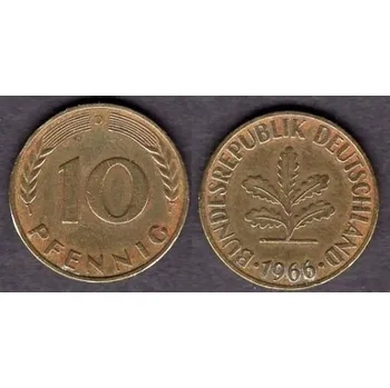 NĚMECKO. 10 pfennig 1966/D.