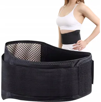 Magnetický turmalínový pás na bederní páteř na suchý zip 20 magnetů černý 95 x 15 cm S