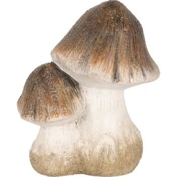 Béžovo-hnědá keramická dekorace houby Mushroom - 10*7*12 cm