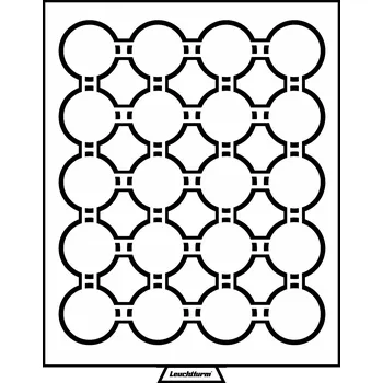 Sběratelství Leuchtturm Box s 20 poli na kapsle CAPS 41, kouřová barva, se sametově červenou výstelkou