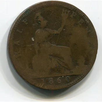 VELKÁ BRITÁNIE. 1/2 penny 1860.