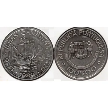 PORTUGALSKO. 100 escudos 1989. Ilhas Canárias.