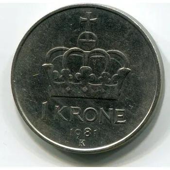 NORSKO. 1 krone 1981.