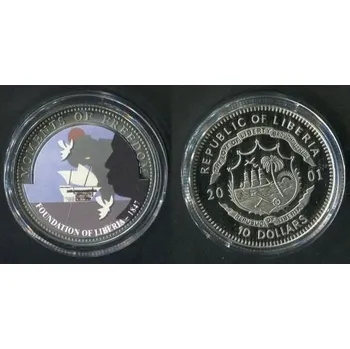 LIBÉRIE. 10 dollars 2001. Foundation of Liberia.