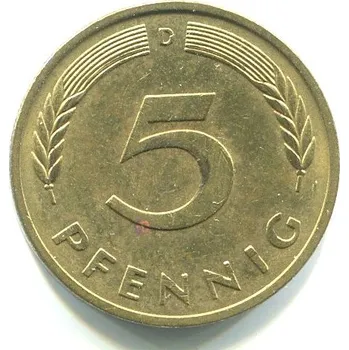 NĚMECKO. 5 Pfennig 1982/D
