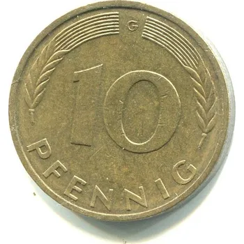 NĚMECKO. 10 Pfennig 1986/G