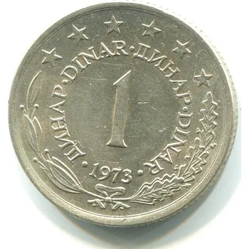 JUGOSLÁVIE. 1 dinar 1973.