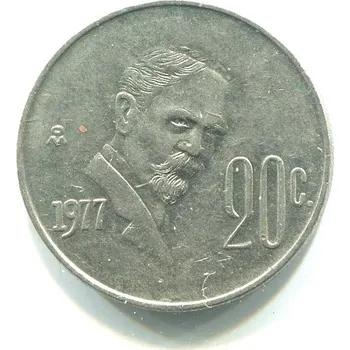 MEXIKO. 20 centavos 1977.