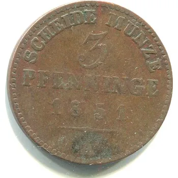 PREUSSEN. 3 Pfennige 1851/A.