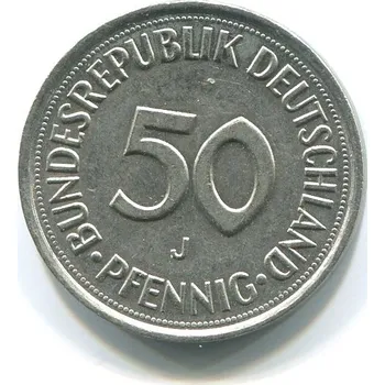 NĚMECKO. 50 Pfennig 1990/J