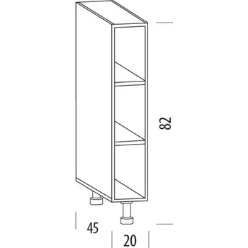 Kuchyňská skříňka SNOW, dolní skříňka 20H, korpus bílý + vyzvednutí ZDARMA