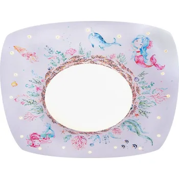 Elobra LED stropní svítidlo mořské panny, 58 cm, barevné, MDF dřevo bílá, červená, modrá, zelená LED 12 W celkem - Doprava zdarma