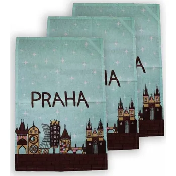 Utěrka giftycity Utěrka - PRAHA - městečko 3ks velikost:: 50x70cm 3 ks